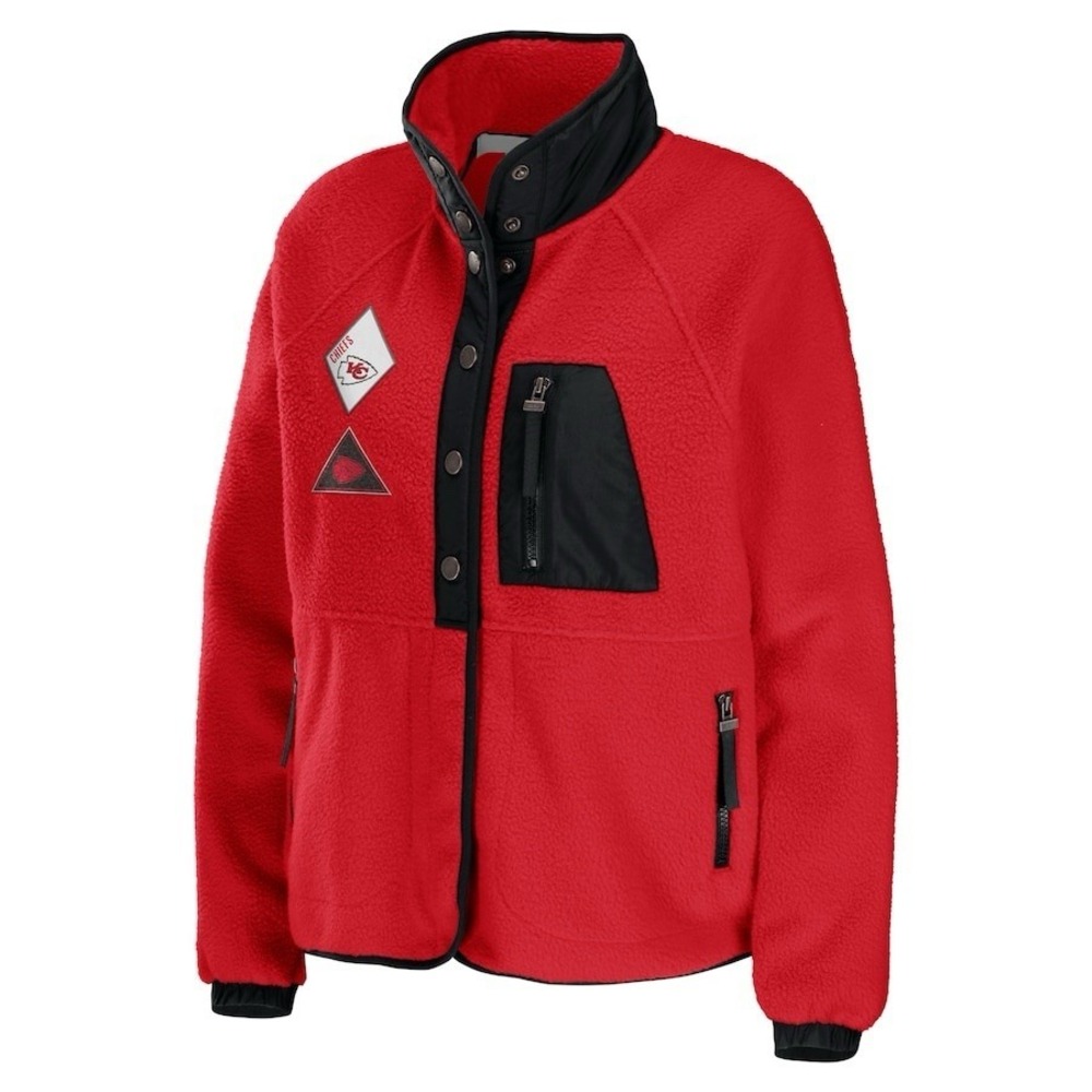 Kansas‎ City Chiefs Snap Up Jacket Women's Small WEAR By Erin Andrews Red